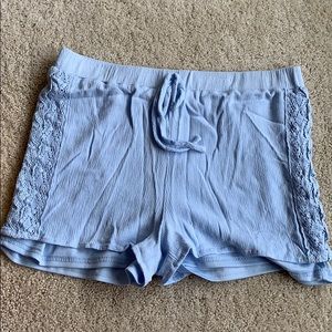 Light blue flowy soft shorts